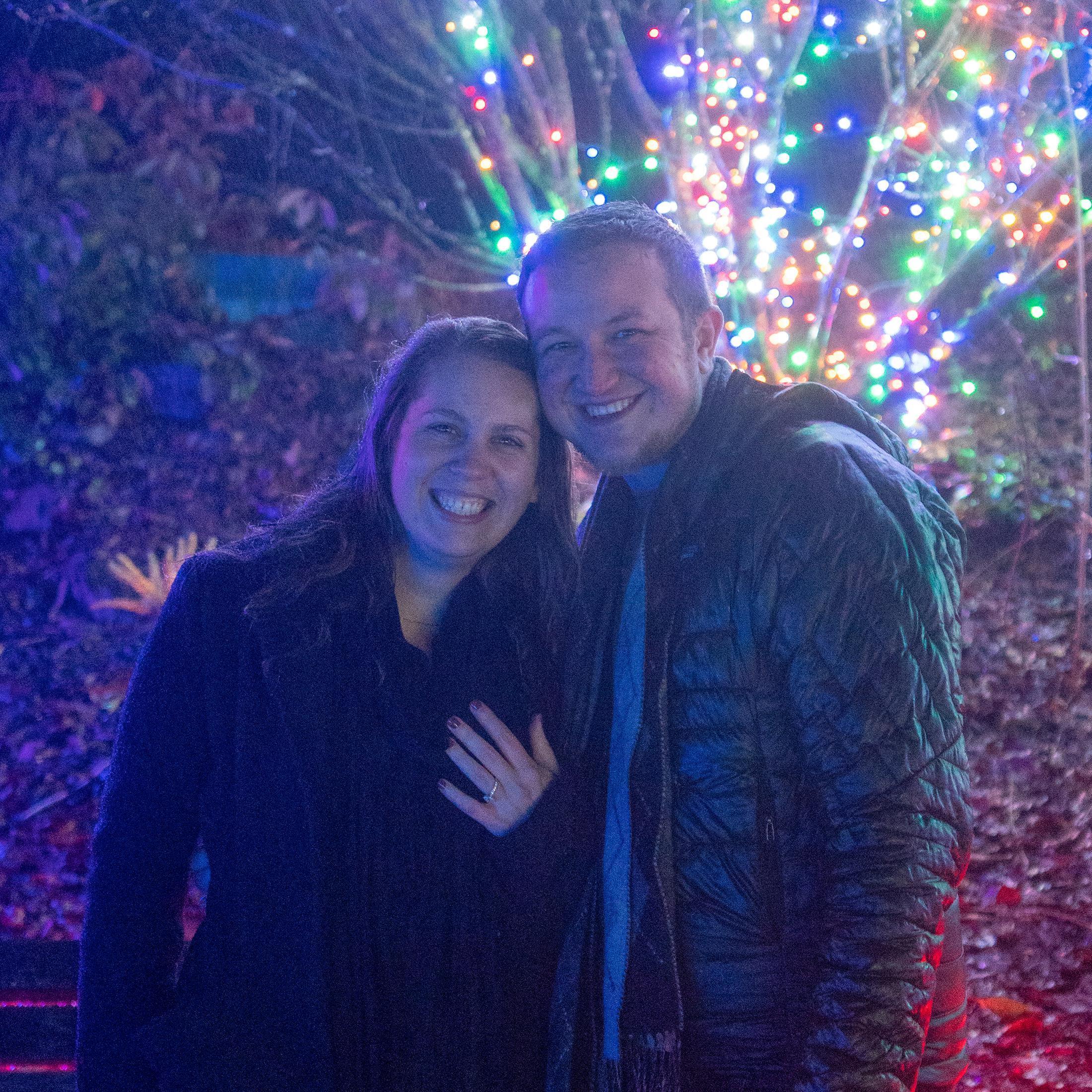 We got engaged under the Sequoia near Pt Defiance, our original wedding venue. We visited the Pt Defiance zoo (Zoolights here) just after, to echo our first date at the zoo a year before! 💍