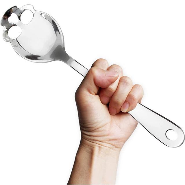SUCK UK Large Stainless Steel Cooking Slotted Spoon Utensils Meet Gothic Goth Style Accessories | Kitchen Decor