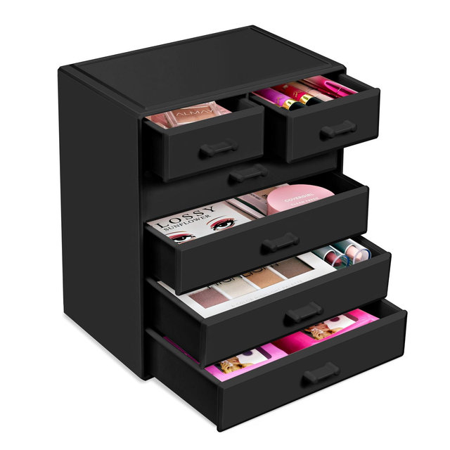 Sorbus Large 6 Drawer Makeup & Jewelry Organizer Case - for Vanity, Bathroom, College Dorm, Closet, Desk
