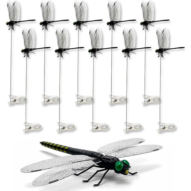WRSFXV 2026 New Dragon Fly Clips, 3D Artificial Dragonfly Hat Clip, Dragonfly Garden Decor (10PCS)