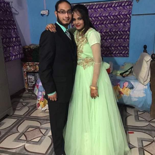 The first time we went out together at a cousin's wedding.