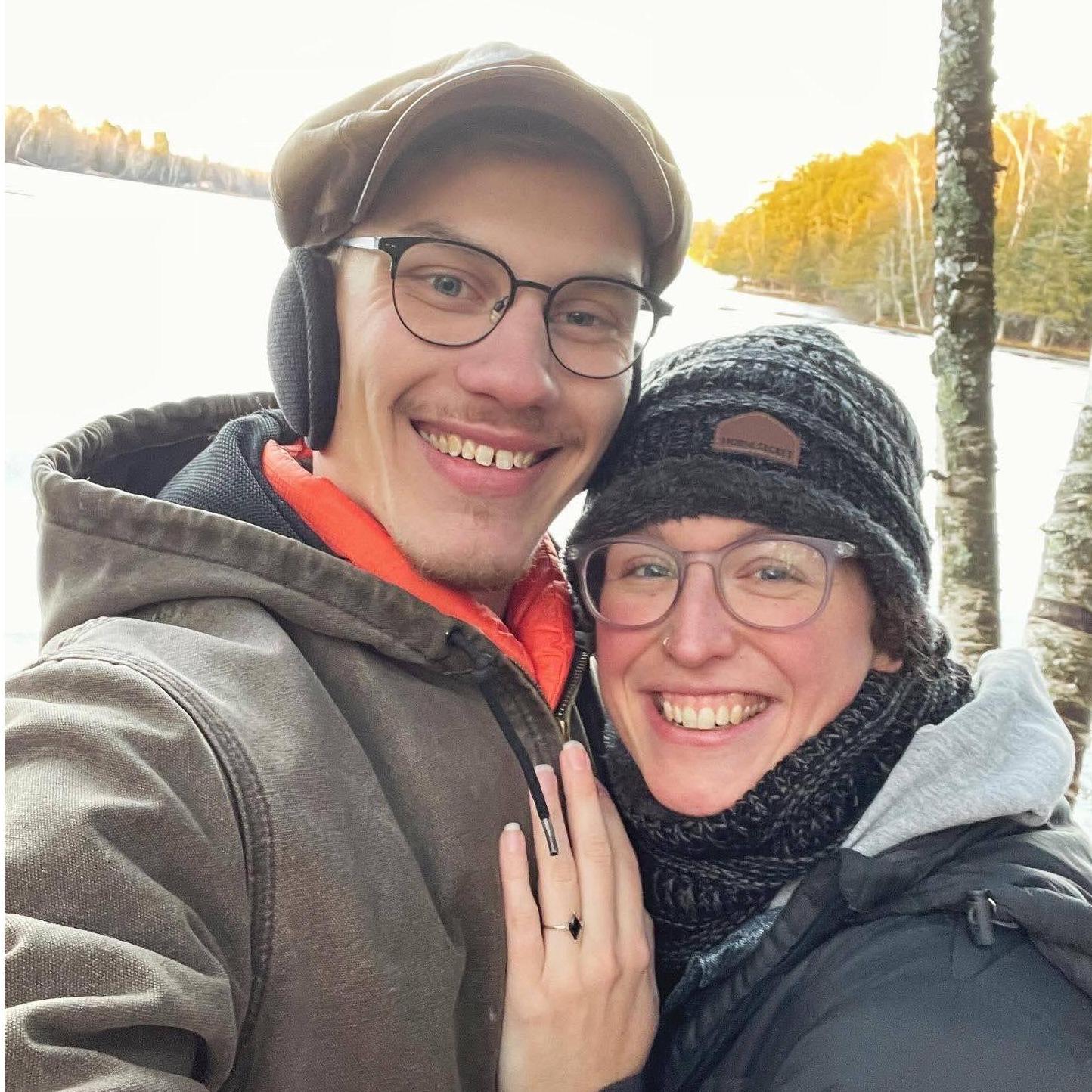 Our first picture as an engaged couple! Just moments after I stopped crying