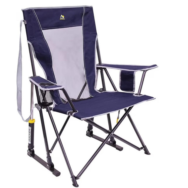 Outdoor Collapsible Rocking Camping Chair - Indigo Blue