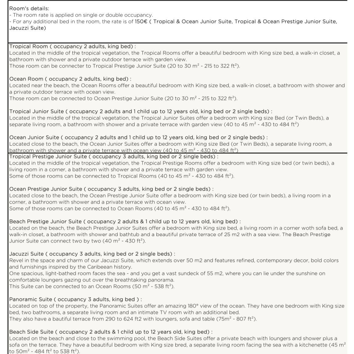 ROOMS DESCRIPTIONS