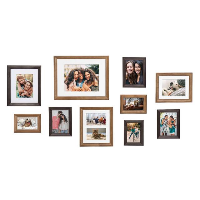 10pc Bordeaux Frame Box Set Natural Rustic/Charcoal Gray - Kate & Laurel All Things Decor