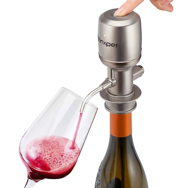 Expert Adjustable Electric Wine Aerator – Instant 240-Min Precision Decanting, Rechargeable & No-Drip Design, One-Touch Operation for 99% Wines & Spirits