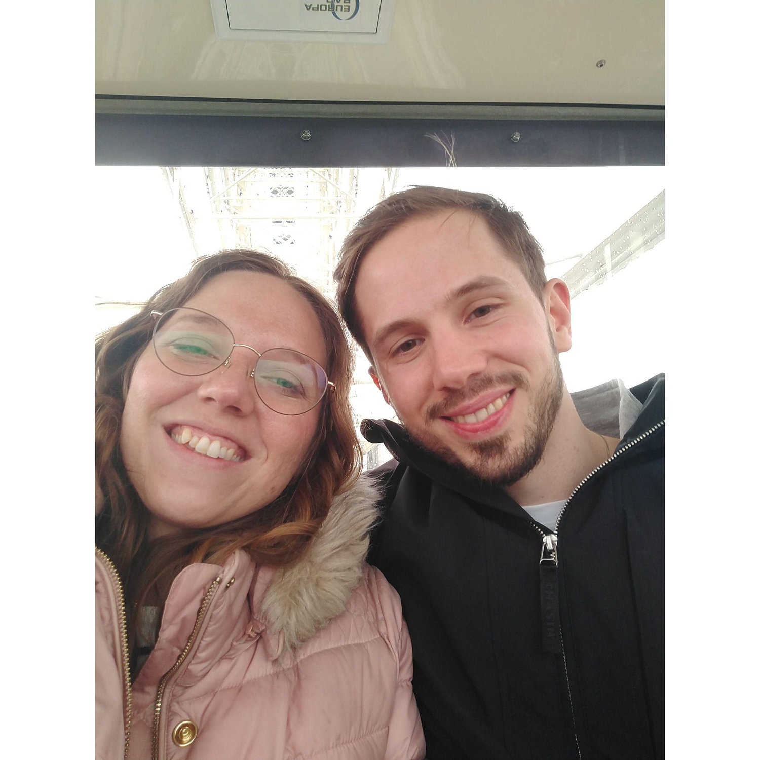 One of our first dates, in the Ferris wheel at the Köln fair.