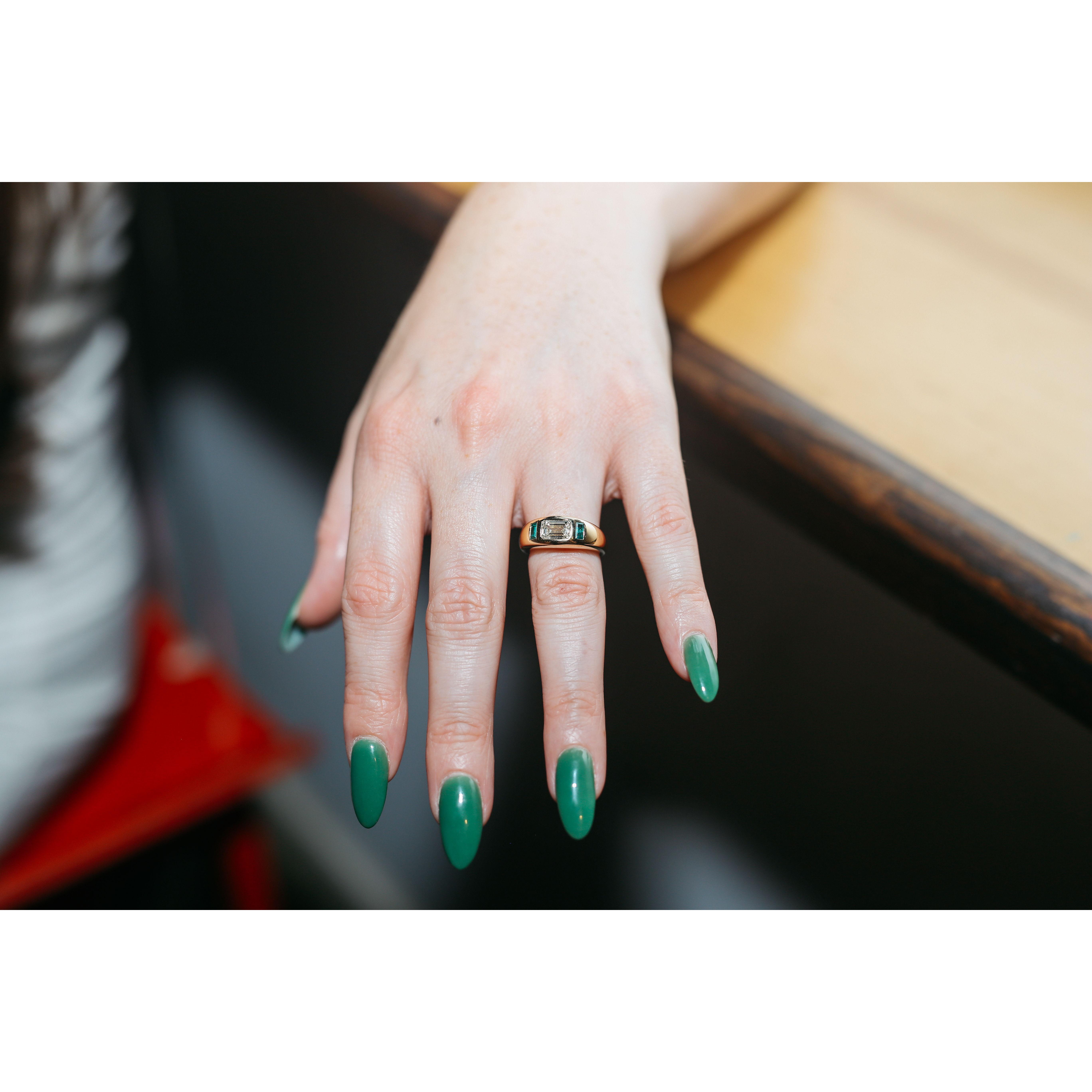 the ring! emeralds and diamond