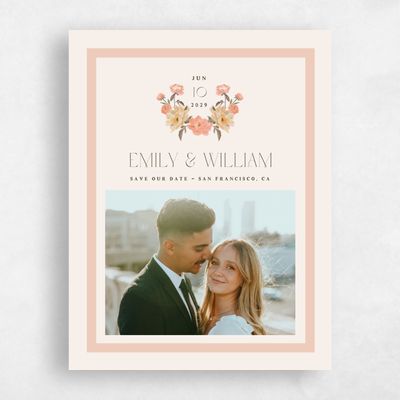 Peach, Orange Wedding Save the Date - Ashling Photo