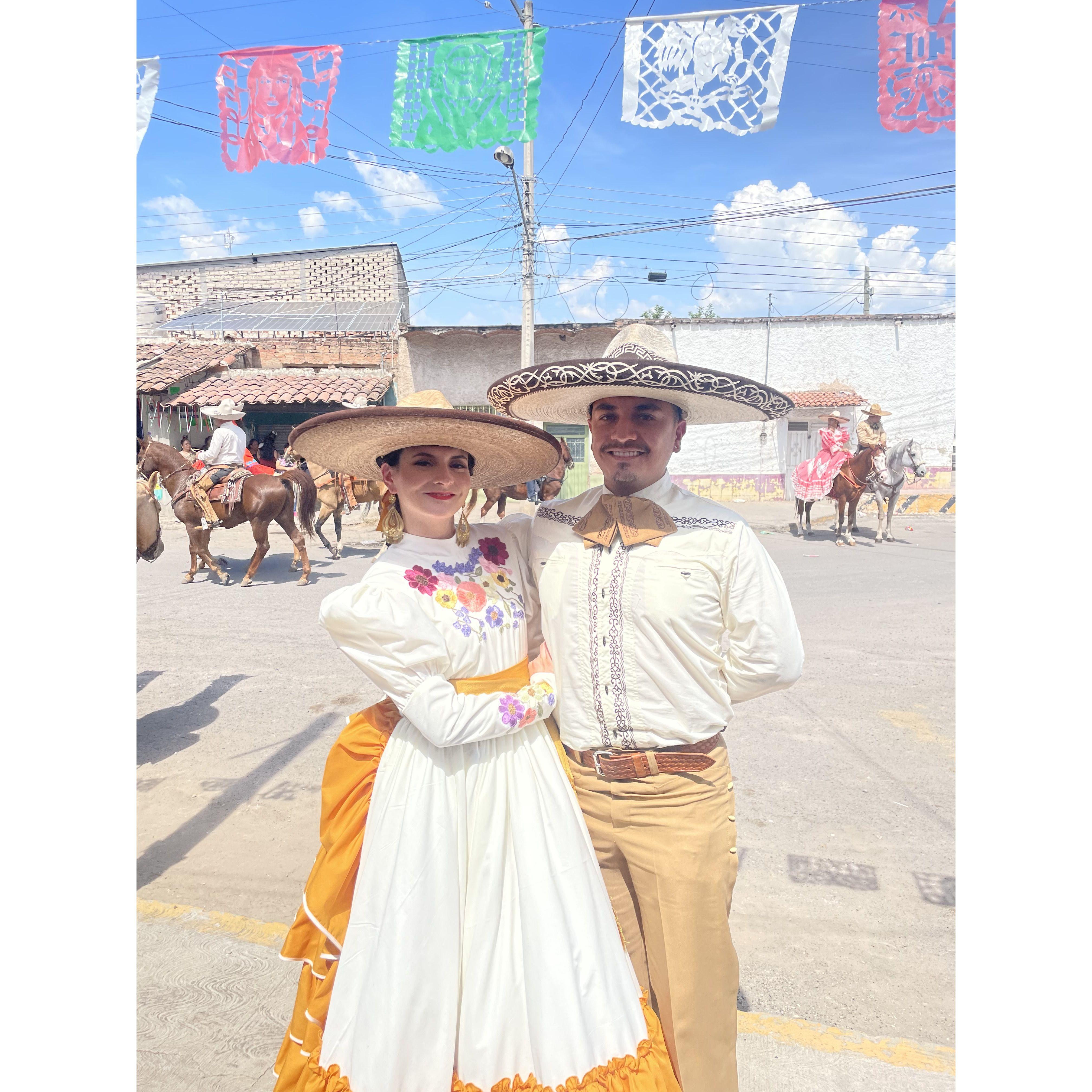 Tamara introducing Julian to her family traditions in Jalisco.