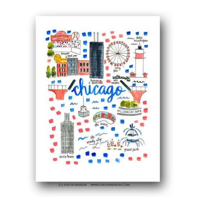 Evelyn Henson City Map Prints - Chicago, IL