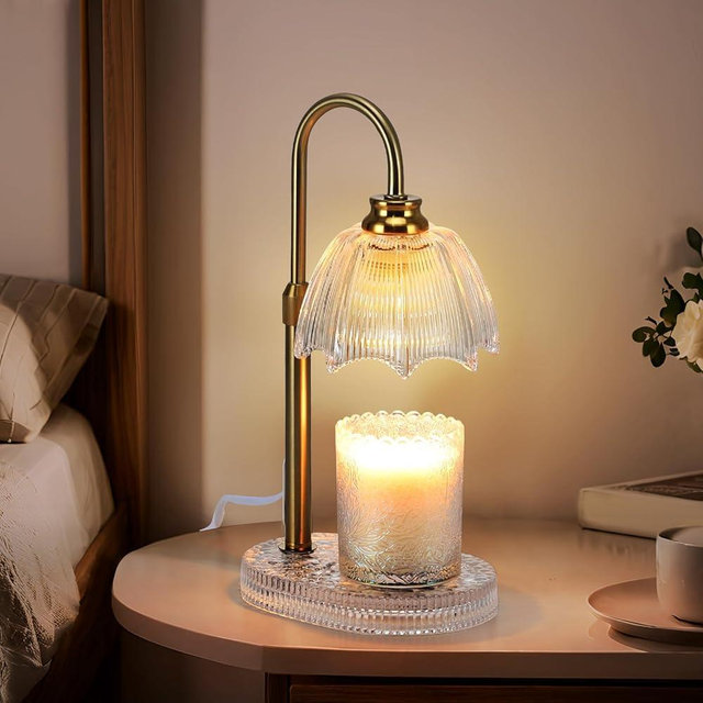 Candle Warmer Lamp with Timer Dimmer Adjustable Height,Electric Wax Melt Warmer with 2 Bulbs for Christmas Birthday Gifts, House Warming Gifts Mother's Day Gifts (White)