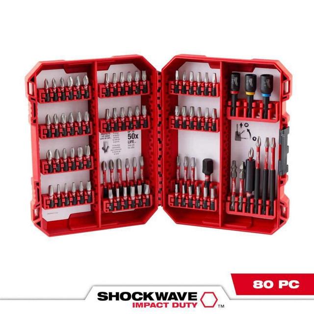 Milwaukee SHOCKWAVE Impact-Duty Alloy Steel Screw Driver Bit Set (80-Piece) 48-32-4094 - The Home Depot
