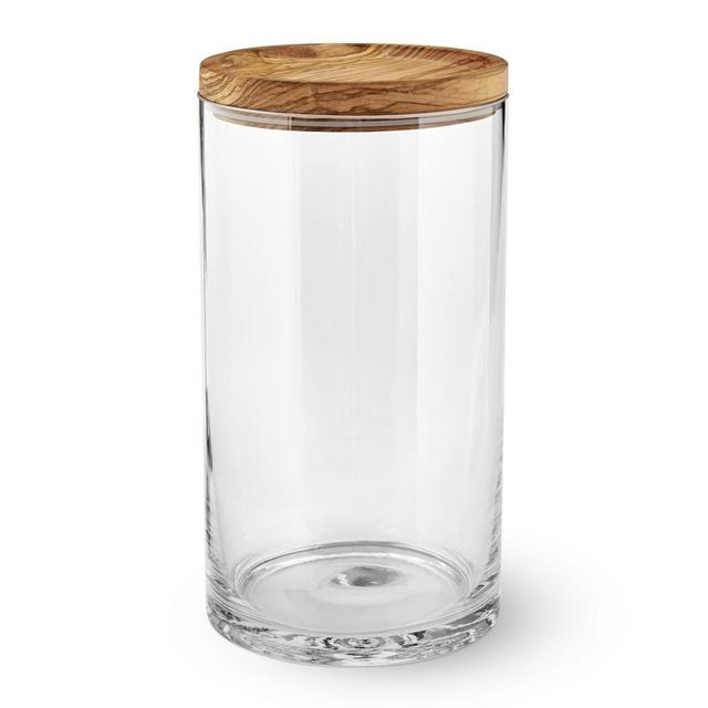 Olivewood & Glass Canister, Medium