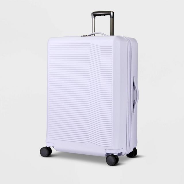 Signature Hardside Large Checked Spinner Suitcase Matte Thistle - Open Story™