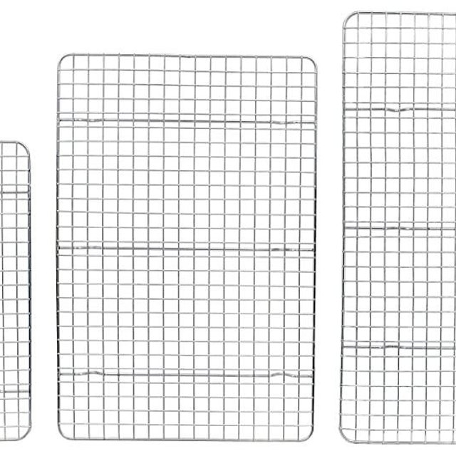 Checkered Chef Cooling Rack Multi Pack - 3 Stainless Steel Cooling/Baking Racks - Oven and Dishwasher Safe - Pack of 3.