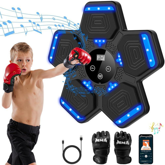 LOLBOX Music Boxing Machine for Adults & Kids - Smart Punching Machine with Boxing Gloves, Wall Boxing Punching Pad for Home, Office, Gym (Upgraded Version)