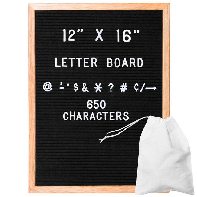 Felt Letter Board with 650 Letters, Numbers & Symbols - 12x16