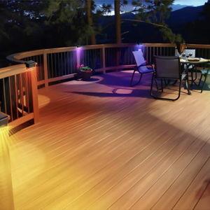 Satin Black Solar Powered Integrated LED Deck Light Kit (Set of 8)