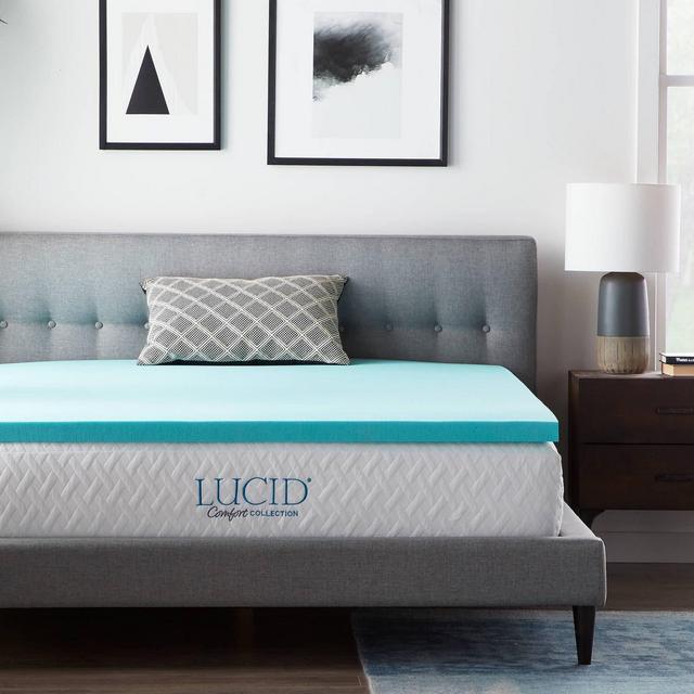 Queen Comfort Collection 2" SureCool Gel Infused Memory Foam Mattress Topper - Lucid