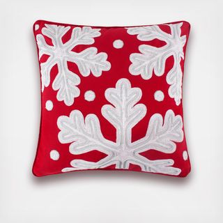 All is Bright Snowflake Pillow