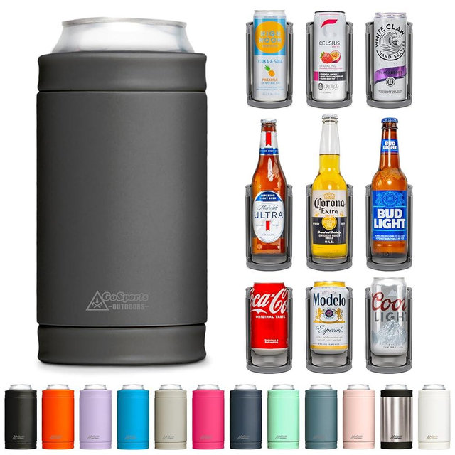 DUALIE 3 in 1 Insulated Can Cooler - 15+ Colors - Universal Size for 12 oz Cans, Slim Cans, and Bottles