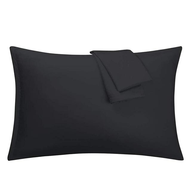 uxcell 2 Pack Pillow Cases Soft 1800 Series Microfiber Pillowcases Set with Zipper Standard(20"x26") Black