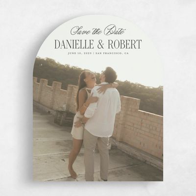 Grey Arch Wedding Save the Date - Encanto Photo