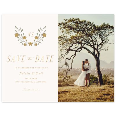 Dijon, Beige Wedding Digital Save the Date - Moira Photo