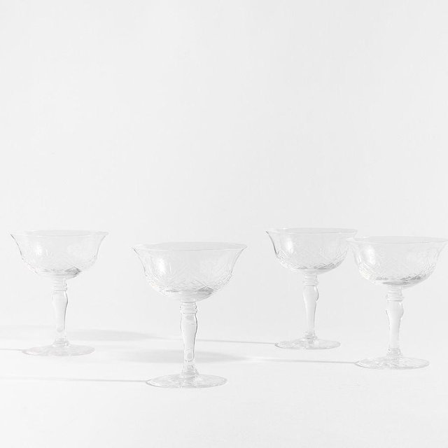 LoveShackFancy Coupe Glassess, Set of 4 - Clear