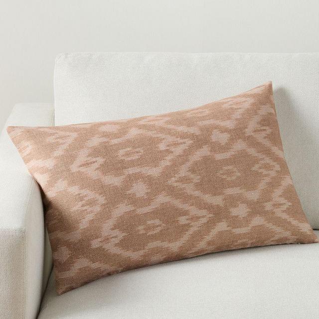 Ventura Ikat Lumbar Pillow Cover, 16" x 26", Terracotta