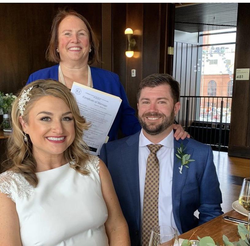 Our officiant, Sue