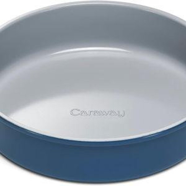 Caraway Non-Stick Ceramic 9” Circle Pan - Naturally Slick Ceramic Coating - Non-Toxic, PTFE & PFOA Free - Perfect for Birthday Cakes, Tartes, & More - Navy