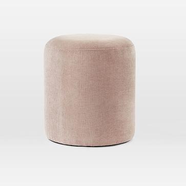 Auburn Ottoman, Light Pink, Distressed Velvet