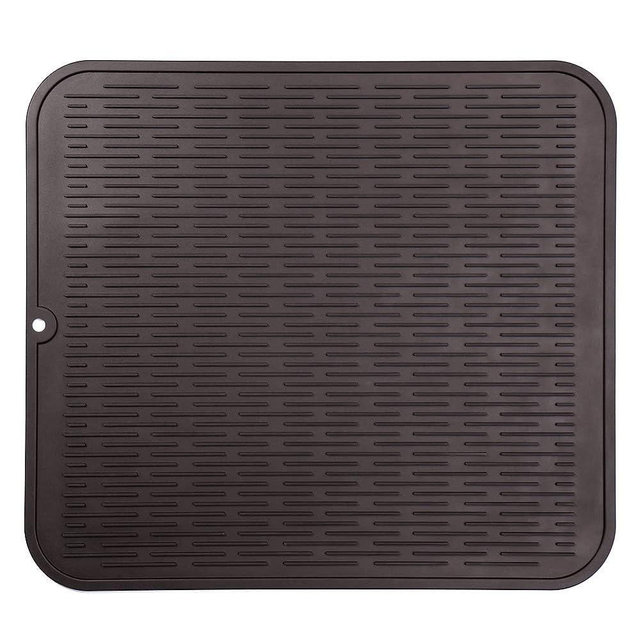 MicoYang Silicone Dish Drying Mat for Multiple Usage,Easy clean,Eco-friendly,Heat-resistant Silicone Mat for Kitchen Counter or Sink,Refrigerator or Drawer Liner Coffee XL 18 inches x 16 inches