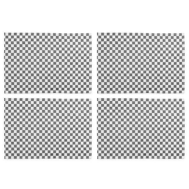 MACKENZIE-CHILDS Set of 4 Cotton Placemats, Decorative Table Mats, Black Check