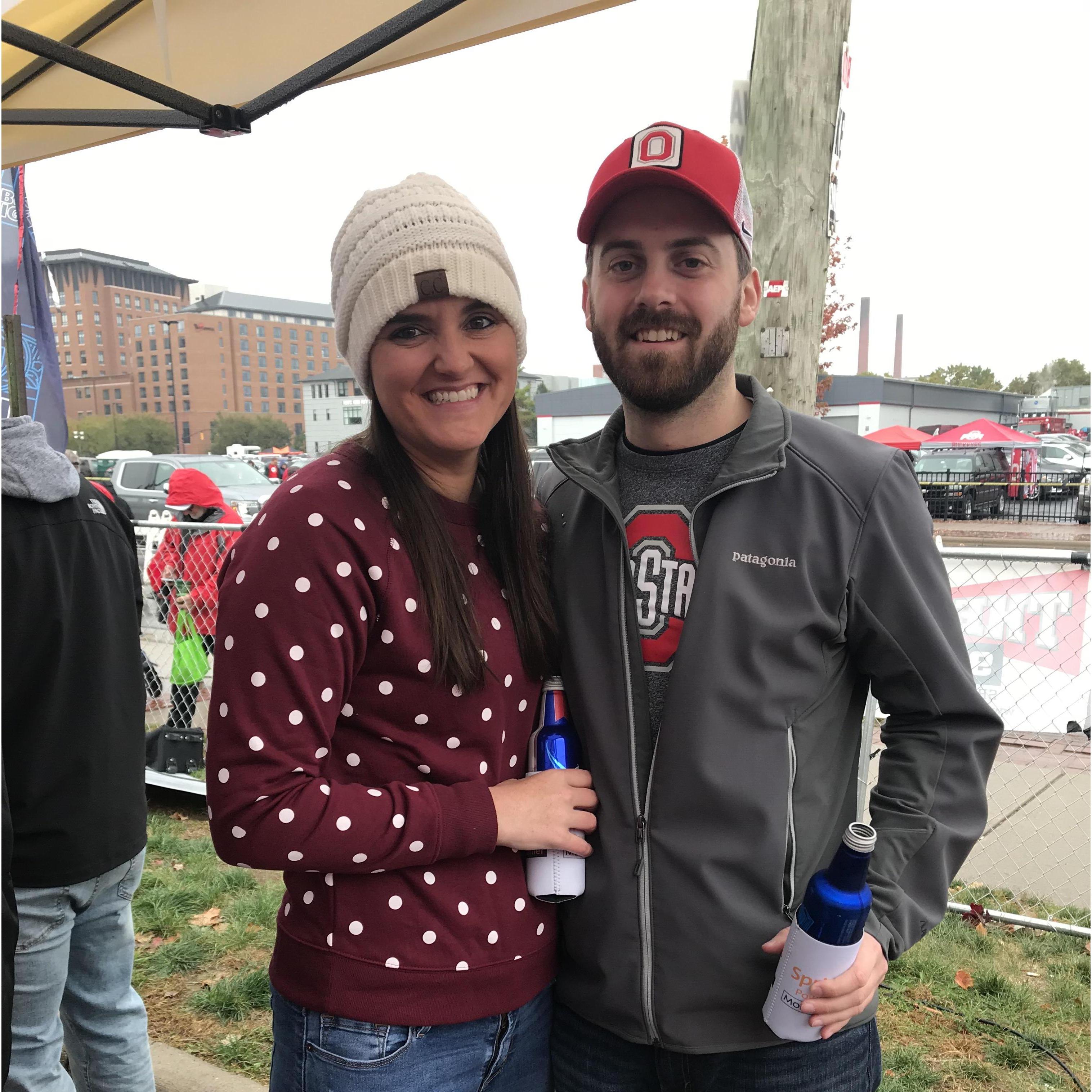 With a lot of help from the Bleeks family, Maureen took Tony to an OSU football game - she must REALLY love him!