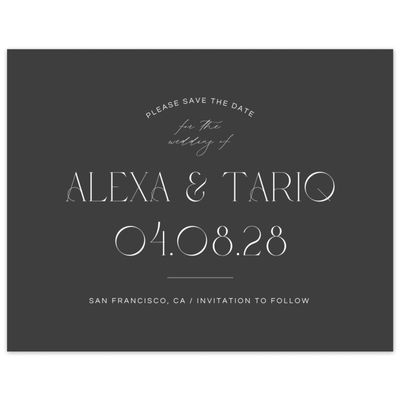 Grey Modern Wedding Digital Save the Date - Nash Landscape