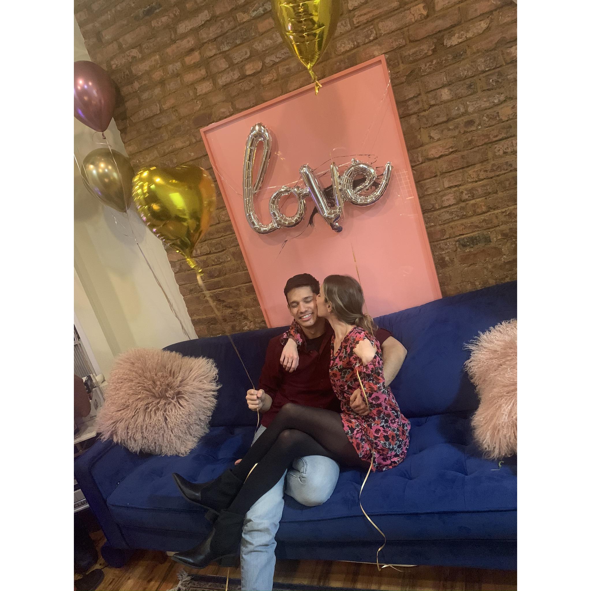 Celebration at Melissa’s apartment in SoHo, NYC after the engagement DeC. 31st!