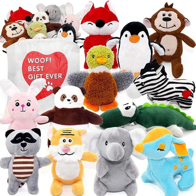 SHARLOVY Dog Squeaky Toys for Small Dogs,Stuffed Animal Puppy Toys,Cute Puppy Chew Toys for Dog Teething Toys, Pet Toys for Small to Medium Dogs,Soft Dog Toys,Plush Dog Toy Pack 12 in Carry Bag