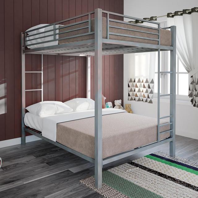 DHP Full over Full Metal Bunk Bed, Silver