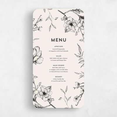 Beige Rounded Wedding Menu - Birkenfeld