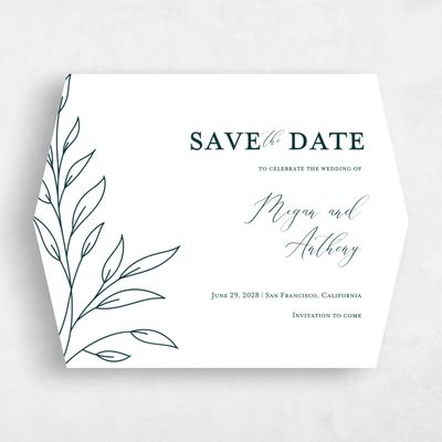 Green Diamond Wedding Save the Date - Delana Landscape