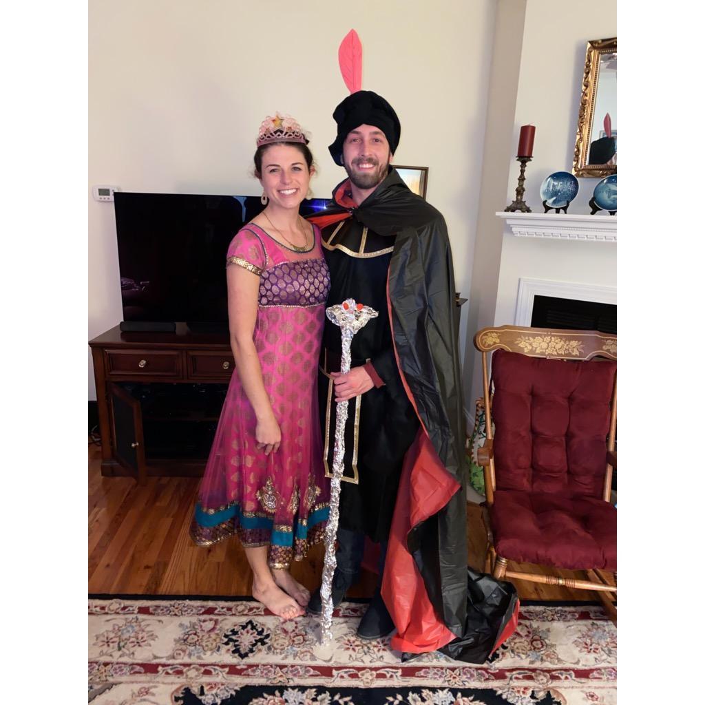 This was our first Halloween together. Jonathan was introduced to the Ward Halloween way. We're Jasmine and Jafar (if you couldn't tell). Jonathan was clearly in it to win it.