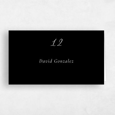 Black Wedding Place Card - Merlo