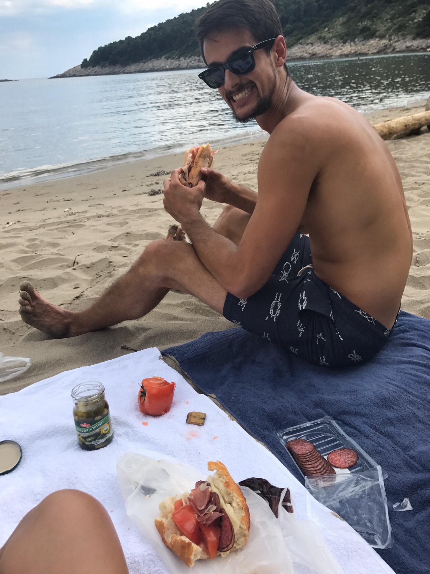 Picnic on an island in Croatia