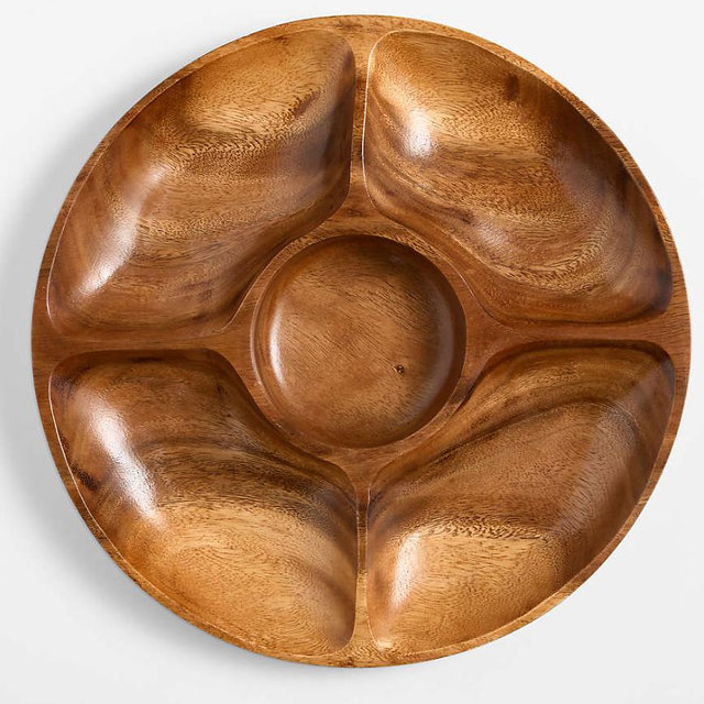 Tondo 16" Acacia Large Divided Server
