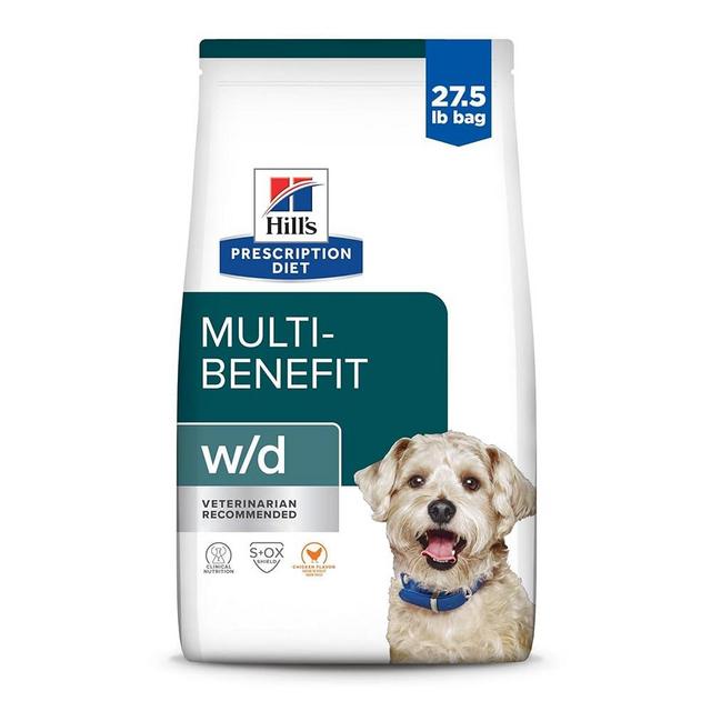 Hill's Prescription Diet w/d Multi-Benefit Digestive/Weight/Glucose/Urinary Management Chicken Flavor Dry Dog Food, Veterinary Diet, 27.5 lb. Bag