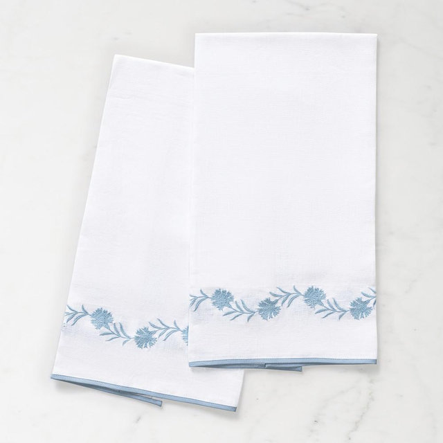 Matouk Schumacher Daphne Towels, Set of 2, Hazy Blue