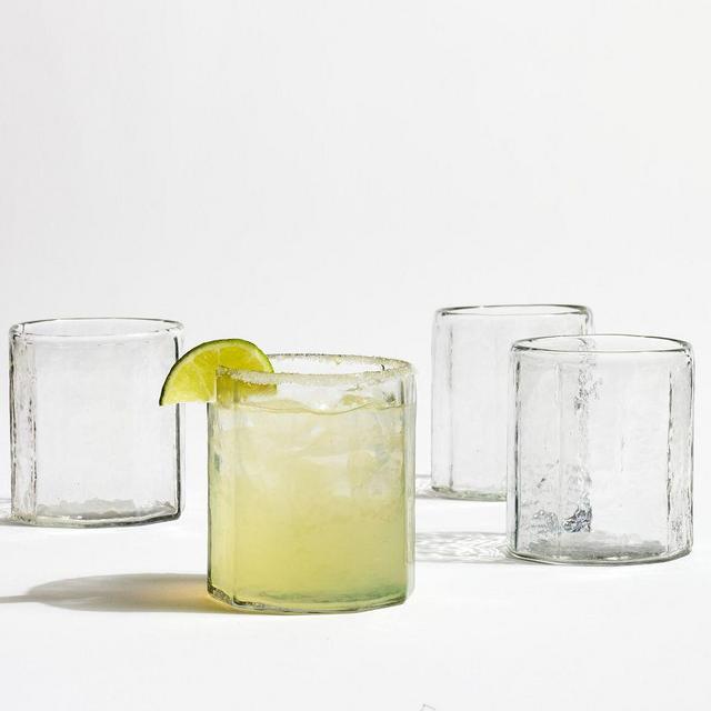 Hammered Café Short Drinking Glasses, Set of 4
